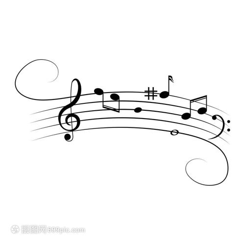 音乐设计元素符号矢量插图 视觉与旋律的交融